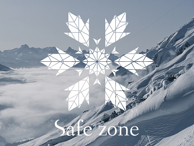 Safe zone - logo cloud logo mountain snow snowflake white
