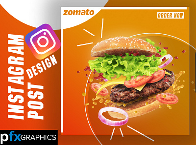 Zomato Food Social Media Post Design (Banner Design) app branding design minimal typography web