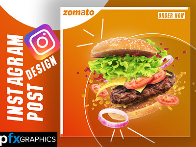 Zomato Food Social Media Post Design (Banner Design)