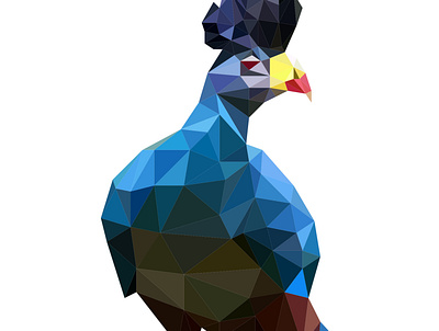 Blue Turaco low poly illustrations