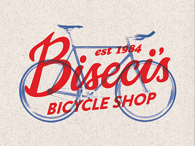 Biseci's Bicycle Shop bicycle hand letter texture transparent typography vector art