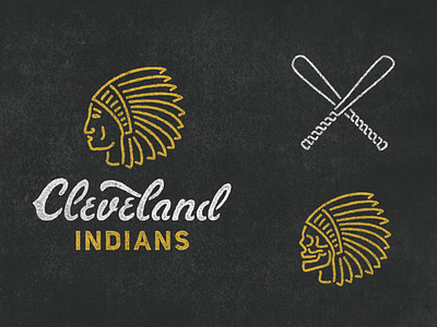 Cleveland baseball cleveland hand drawn hand lettered icon indians logo texture tribe type typography vintage