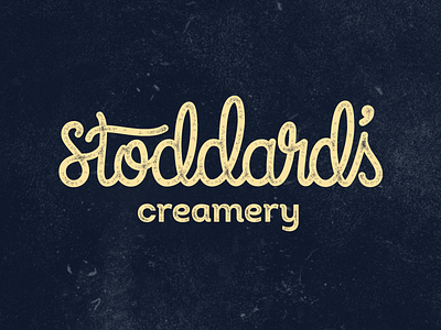 Stoddard's creamery hand drawn ice cream identity lettering logo logotype mark ohio screen print texture typography