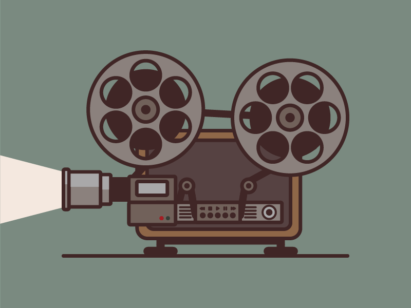 Vintage Projector flat flat design flat illustration gif motion projector vintage