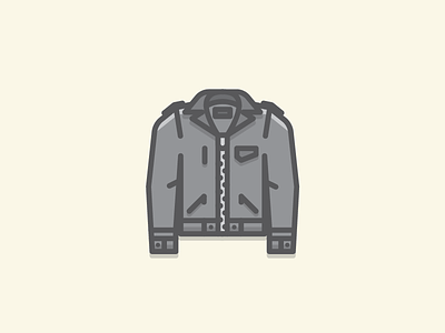 Fun Jacket flat illustration leather jacket stroke