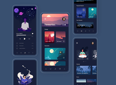 Meditation App app design dhyan meditation ui ux yoga