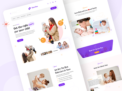 Baby Days - Best Baby Care Web Ui Design adobe xd baby baby days baby landing page babycare care design home page minimal new born babies responsive responsive design ui ui trend ux web web design web ui webkit website landing page design