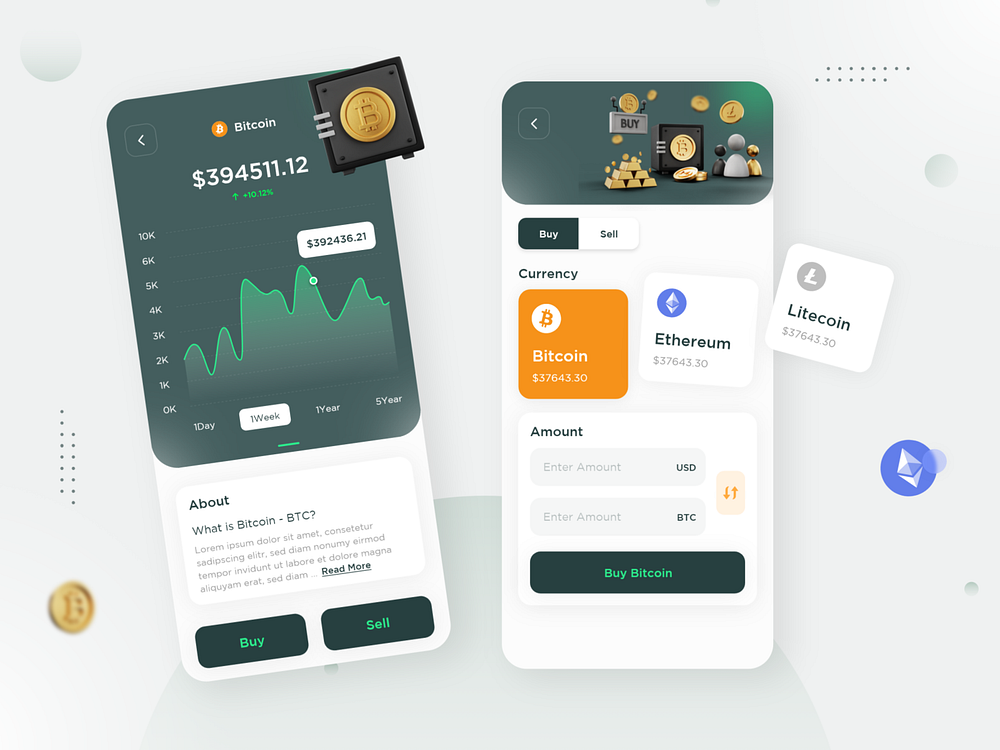 Crypto Currency - App Ui Design by Codzgarage Infotech Pvt Ltd on Dribbble