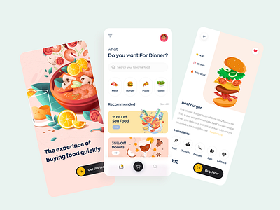 Food Delivery App app burger app clean delivery delivery ui fast food food and drink food delivery app food design food order meat mobile app pizza tracking app ui uiux