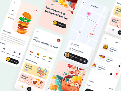 Food Delivery App app burger burger app clean delivery delivery app delivery ui fast food food app food delivery app food design food order map meat mobile app pizza ui uiux