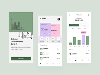 Finance Mobile App app balance banking banking app credit card finance app financial app mobile app mobile ui money payment transactions ui f wallet