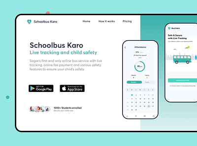 Schoolbus Karo Landing Page Design UI 2020 2021 best design 3d animation beautiful branding design design app design art graphic design haspr illustration logo motion graphics ui