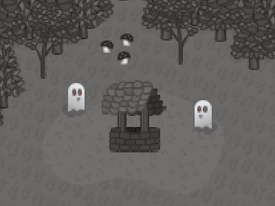 Forest Pixel Art Ghosts adventure creatures design game art game design ghost graphic design inspiration pattern photoshop pixel pixel art pixel game rpg texture trees well woods