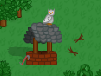 Forest Pixel Art Owl design forest game art game design graphic design owl photoshop pixel pixel art pixel design pixel video game rpg strategy video game video game art video game design well woods