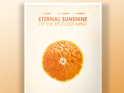 Eternal Sunshine of the Spotless Mind Poster movie movie poster orange poster