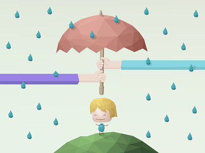 Parents protecting their kid from rain child child protection divorced family father happy illustration love mother protect