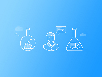 Illustration for User Feedback Lab banner feedback feedback lab iconography icons illustration shipping twill