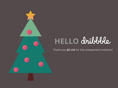 Hello Dribbble christmas tree dribbble first shot