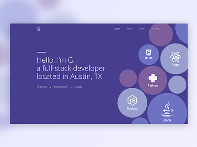 Full-stack developer portfolio bubble ui portfolio visualization website