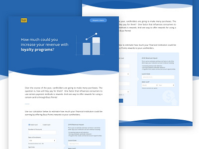 Landing page idea bar chart diagram financial flat form illustration landing page loyalty program revenue calculator ui ux web