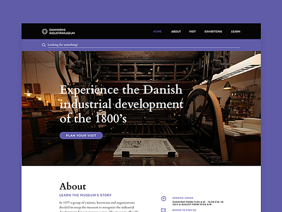 Danish Industrial Museum hero homepage industrial interface museum