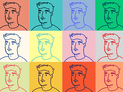 One avatar and some colour combos avatar colors face illustration midnight stubble