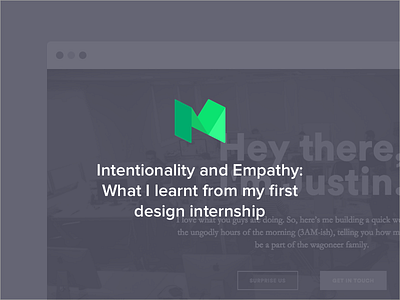 Talking about my first design internship