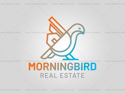 Morningbrird Real Estate Logo design branding design flat illustrator logo logo design minimal real estate logo typography vector