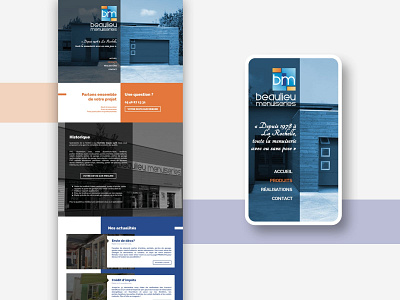 Web Site • Beaulieu Menuiseries design designbybry mobile mobile design mobile ui onepage ui web webdesign website design