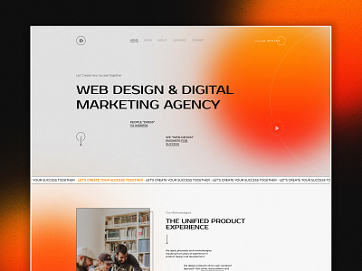 D Agency website agency branding concept creative design gradient landing logo main page ui web design website