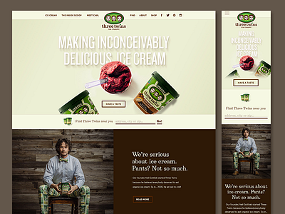 Three Twins Website ice cream responsive sweet three twins ice cream website