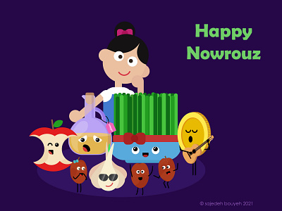 haft-seen 7seen 7sin comic comics design eid flat flat design flat illustration flatdesign haftseen haftsin happynewyear illustration illustrator iranianyear newyear nowrouz nowruz persianyear