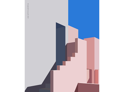 La Muralla Roja architectural architecture architecture design art design flat flat design flat illustration flatdesign illustration illustrator la muralla roja