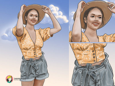 Sunlight on her skin digital art digital paint digital painting illustration painting real painting