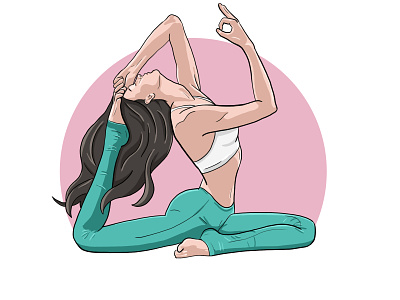 Yoga Pose 1 girl illustration graphic design illustration illustrator yoga yoga illustration yoga pose