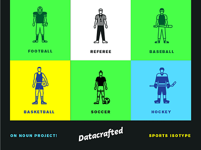 Sports Isotype baseball basketball football hockey icon isotype person pictogram referee soccer sports