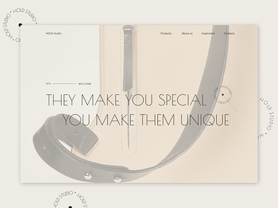Leather backpack website branding design typography ui web website