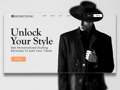 Elvis styling landing page Hero section. branding design landing page product design ui uiux user experience user interface user research ux web design website