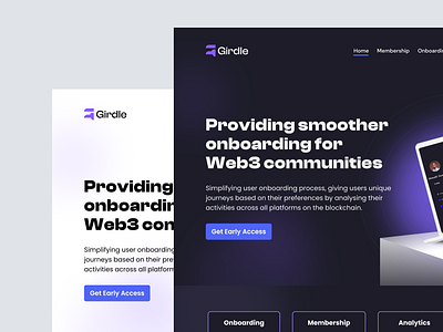 landing page design for Girdle