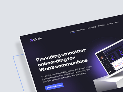 landing page for Girdle branding design product design ui user experience user interface ux