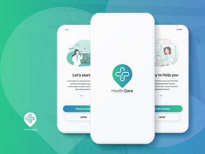 Health care mobile app design app branding design graphic design typography ui ux web website