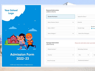 School Admission Form app branding design logo typography ui ux website