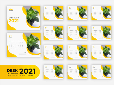 Desk Calendar Design 2021 Vol-1 branding business calendar calendar 2021 company corporate cover creative creative desk calendar day design desk flat logo minimal monday month new year office vector