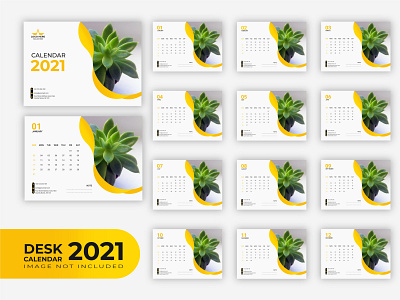 Desk Calendar Design 2021 Vol-4 business calendar 2021 color company corporate creative creative calendar 2021 deco design desk desk calendar desk calendar 2021 green horizontal monday month office orange photo print