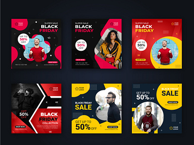 Black Friday Fashion Social Media Post Template vol-1