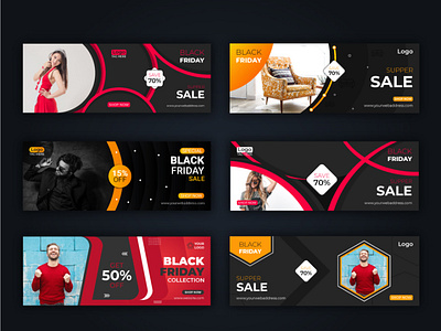 Black Friday Fashion Facebook Cover Template