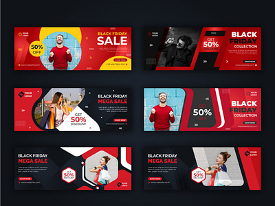 Black Friday Fashion Facebook Cover Template