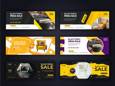 Black Friday Furniture Facebook Cover Template vol-2