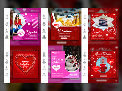 Valentine Special Food Facebook & Instagram Post Template 14 february advertise background celebration day decoration design greeting happy heart holiday illustration love promotion red romantic template timeline valentine valentines