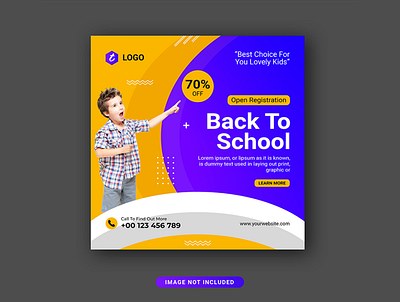 Back To School Facebook & Instagram Post Template abstract admission back back to school banner business design flyer illustration learn modern post poster promotion registration school flyer social study template vector